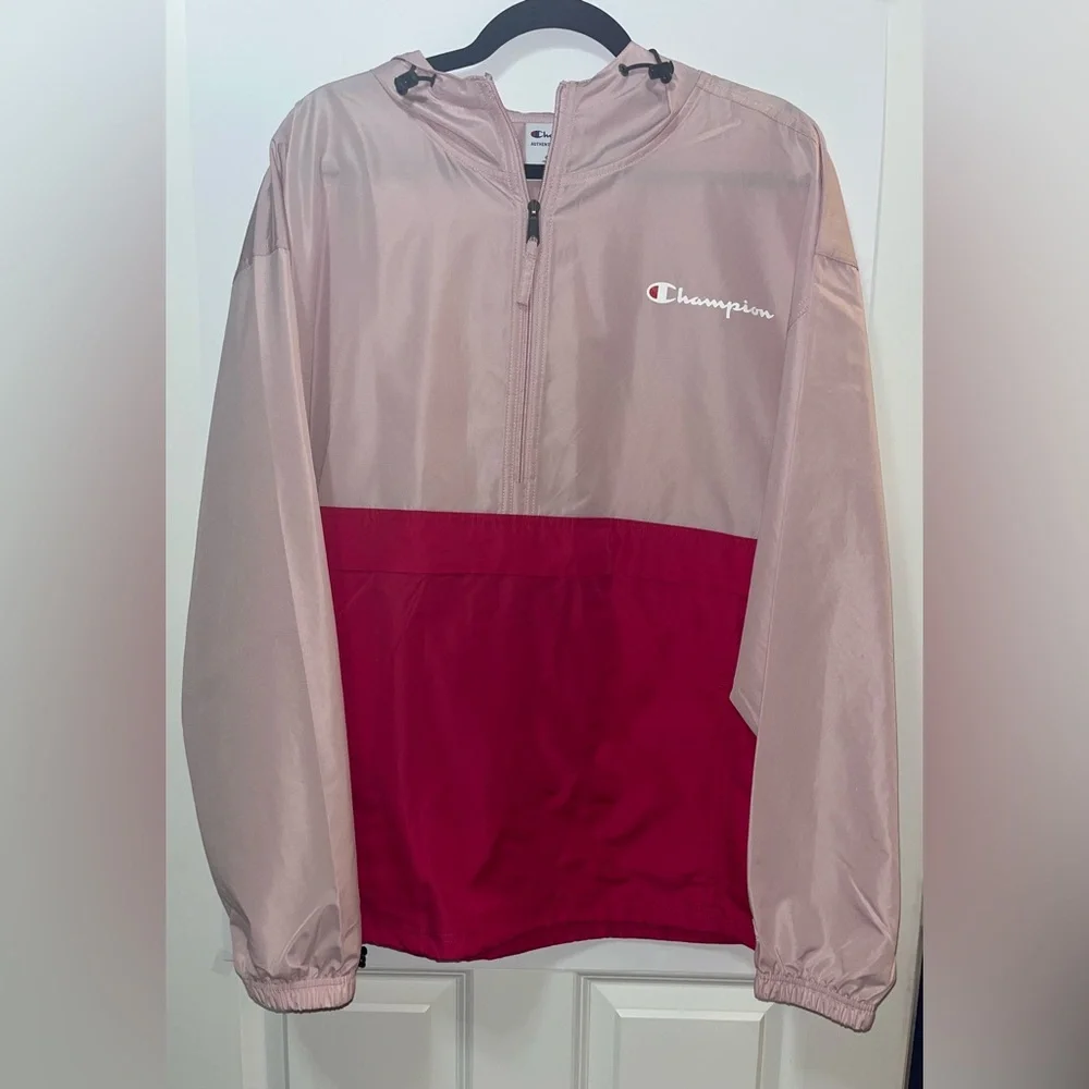 Champion Packable Colorblock Windbreaker Jacket. 2 Tone Pink NWOT - Picture 5 of 16